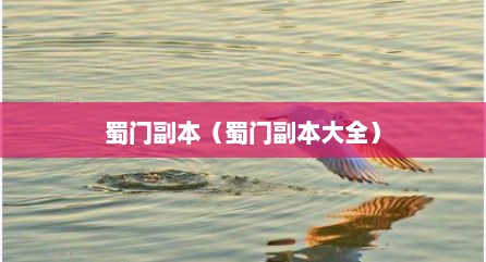 蜀门副本（蜀门副本大全）