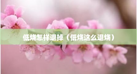 低烧怎样退掉（低烧这么退烧）