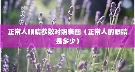 正常人眼睛参数对照表图（正常人的眼睛是多少）