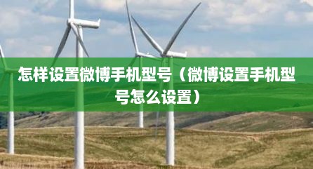 怎样设置微博手机型号（微博设置手机型号怎么设置）