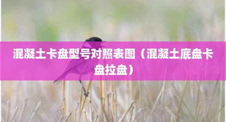 混凝土卡盘型号对照表图（混凝土底盘卡盘拉盘）
