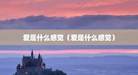 爱是什么感觉（爱是什么感觉）