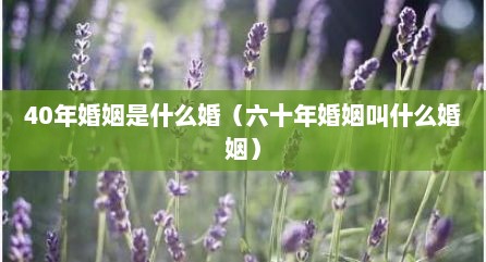 40年婚姻是什么婚（六十年婚姻叫什么婚姻）
