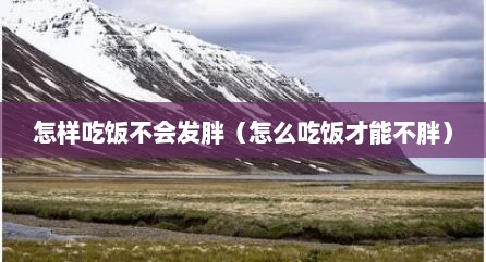 怎样吃饭不会发胖（怎么吃饭才能不胖）