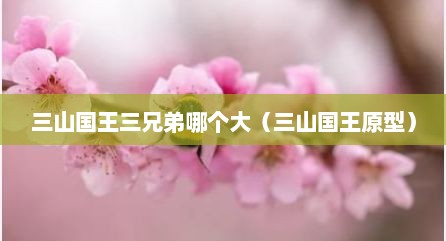 三山国王三兄弟哪个大（三山国王原型）