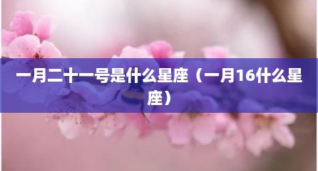 一月二十一号是什么星座（一月16什么星座）