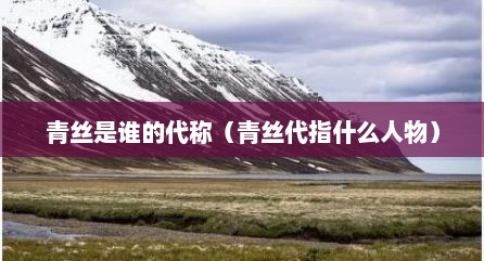 青丝是谁的代称（青丝代指什么人物）