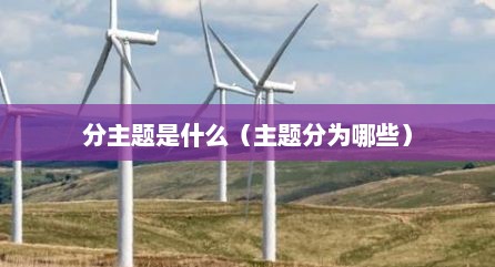 分主题是什么（主题分为哪些）