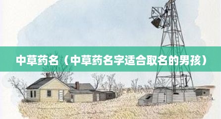 中草药名（中草药名字适合取名的男孩）