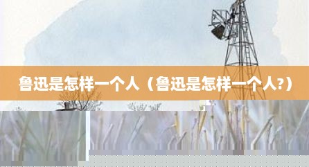 鲁迅是怎样一个人（鲁迅是怎样一个人?）