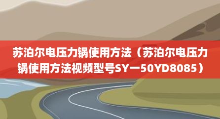 苏泊尔电压力锅使用方法（苏泊尔电压力锅使用方法视频型号SY一50YD8085）