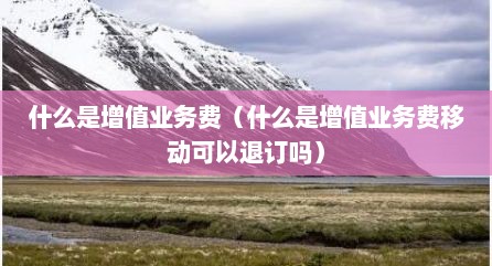 什么是增值业务费（什么是增值业务费移动可以退订吗）