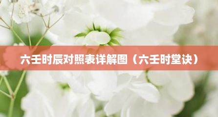六壬时辰对照表详解图（六壬时堂诀）
