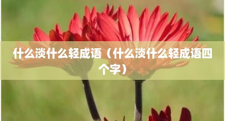 什么淡什么轻成语（什么淡什么轻成语四个字）