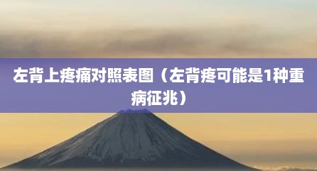 左背上疼痛对照表图（左背疼可能是1种重病征兆）