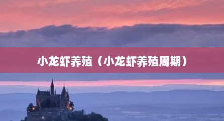 小龙虾养殖（小龙虾养殖周期）