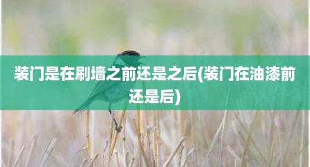 装门是在刷墙之前还是之后(装门在油漆前还是后)