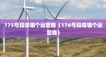 175号段是哪个运营商（176号段是哪个运营商）