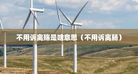 不用诉离殇是啥意思（不用诉离肠）