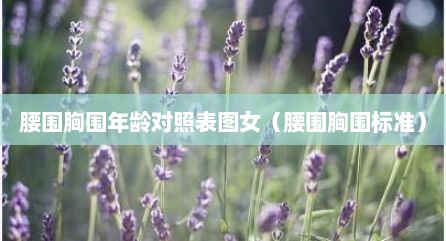腰围胸围年龄对照表图女（腰围胸围标准）
