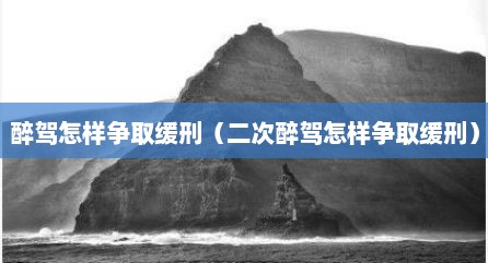 醉驾怎样争取缓刑（二次醉驾怎样争取缓刑）