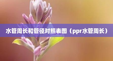 水管周长和管径对照表图（ppr水管周长）