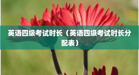 英语四级考试时长（英语四级考试时长分配表）