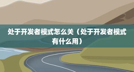 处于开发者模式怎么关（处于开发者模式有什么用）