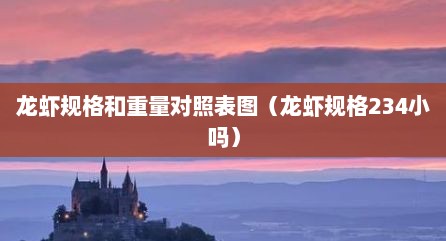 龙虾规格和重量对照表图（龙虾规格234小吗）