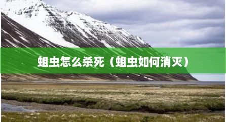 蛆虫怎么杀死（蛆虫如何消灭）