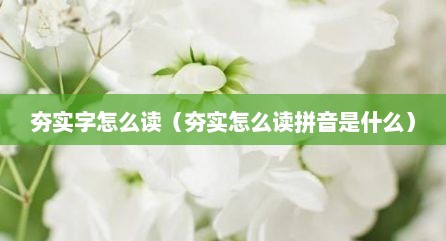 夯实字怎么读（夯实怎么读拼音是什么）
