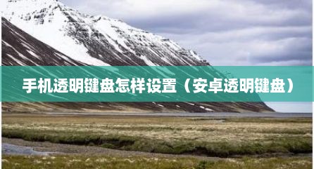 手机透明键盘怎样设置（安卓透明键盘）