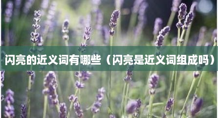 闪亮的近义词有哪些（闪亮是近义词组成吗）