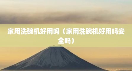 家用洗碗机好用吗（家用洗碗机好用吗安全吗）