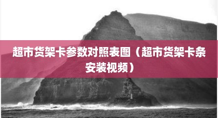 超市货架卡参数对照表图（超市货架卡条安装视频）