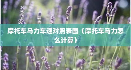 摩托车马力车速对照表图（摩托车马力怎么计算）