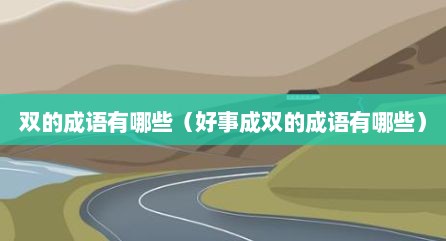 双的成语有哪些（好事成双的成语有哪些）