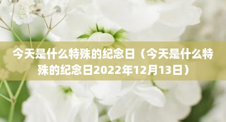 今天是什么特殊的纪念日（今天是什么特殊的纪念日2022年12月13日）