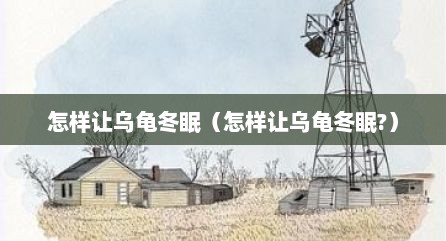 怎样让乌龟冬眠（怎样让乌龟冬眠?）