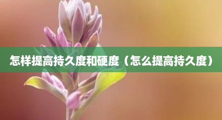 怎样提高持久度和硬度（怎么提高持久度）