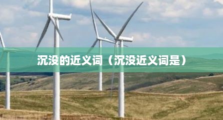 沉没的近义词（沉没近义词是）