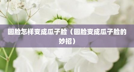 圆脸怎样变成瓜子脸（圆脸变成瓜子脸的妙招）