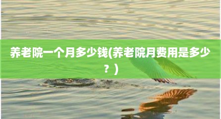 养老院一个月多少钱(养老院月费用是多少？)