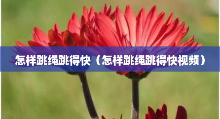 怎样跳绳跳得快（怎样跳绳跳得快视频）