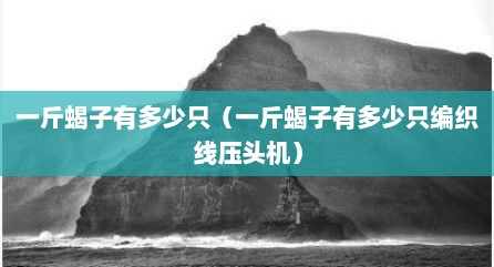一斤蝎子有多少只（一斤蝎子有多少只编织线压头机）
