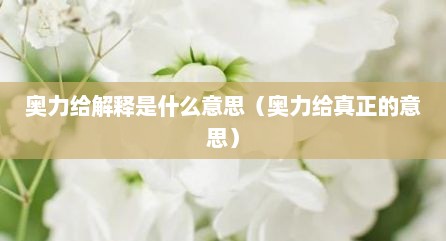 奥力给解释是什么意思（奥力给真正的意思）