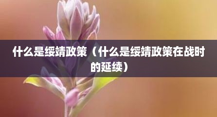 什么是绥靖政策（什么是绥靖政策在战时的延续）