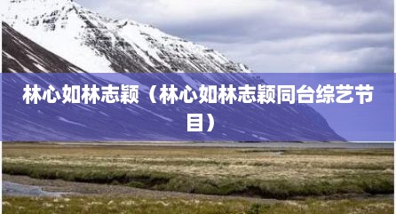 林心如林志颖（林心如林志颖同台综艺节目）