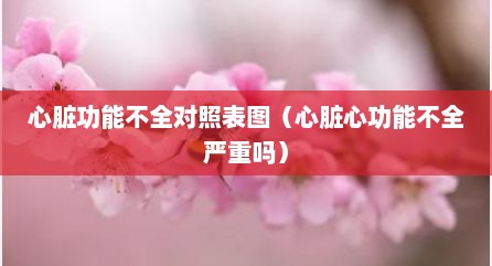 心脏功能不全对照表图（心脏心功能不全严重吗）