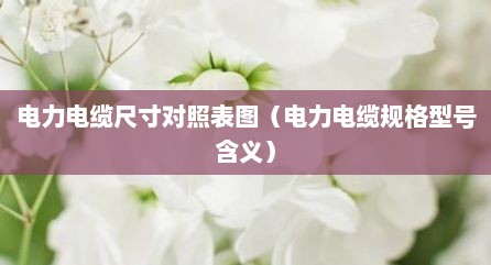 电力电缆尺寸对照表图（电力电缆规格型号含义）